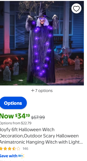 Purple light-up Halloween witch