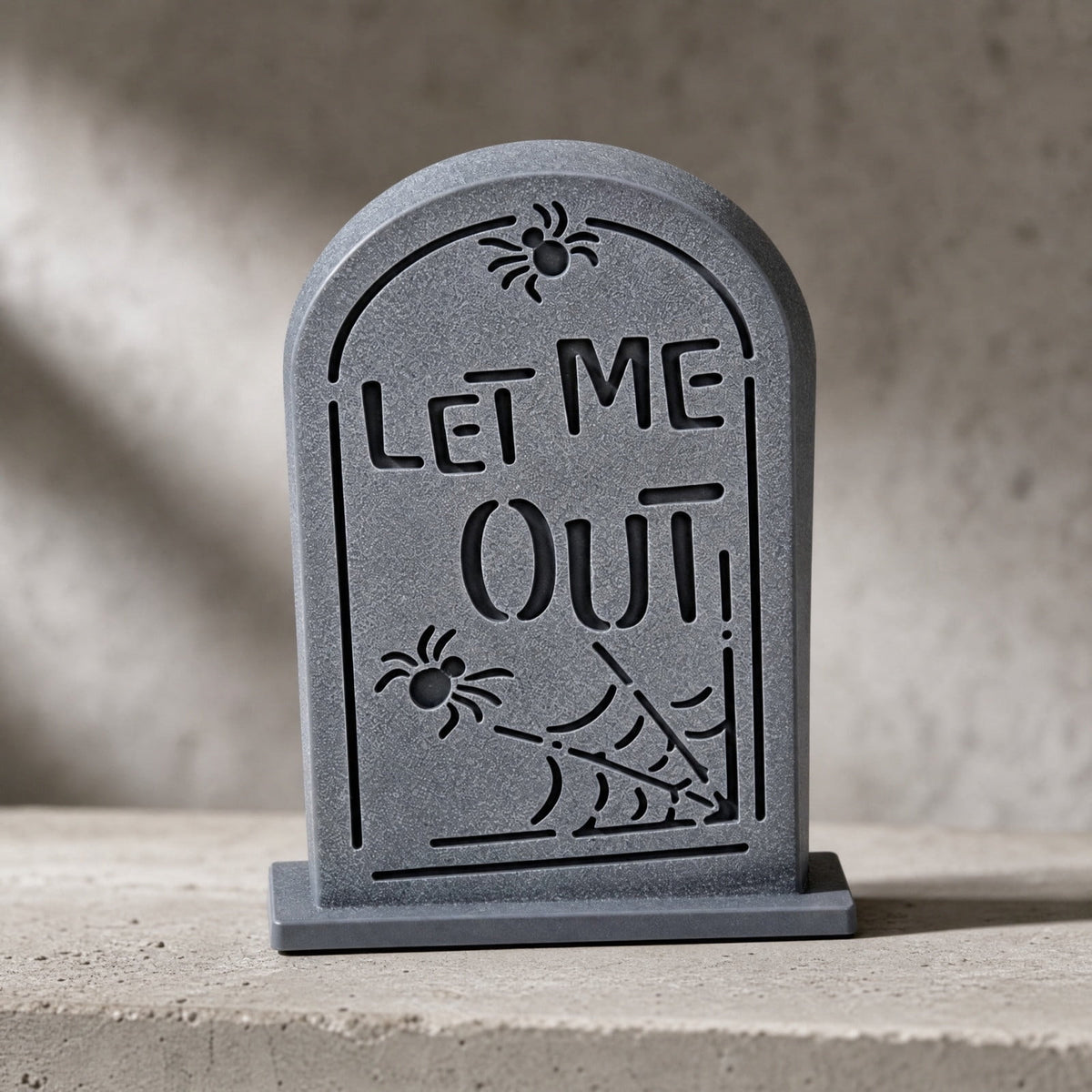 AURIGATE Lit Halloween Tombstone Decoration, Resin Light Up Tombstone with Skeleton Hands, for Tabletop Mantel Spooky Party Decor
