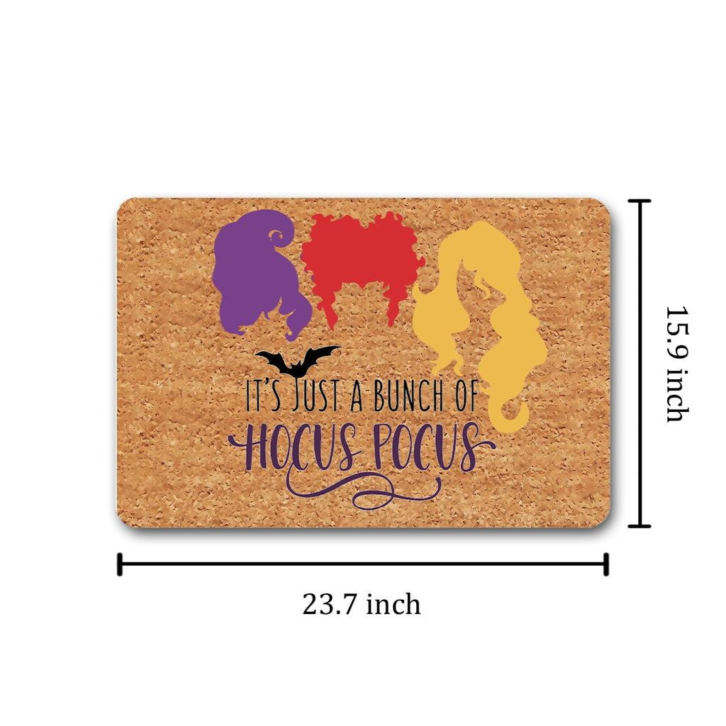 Funny Welcome Doormat for Entrance Way Monogra Mat 23.7"(L) x 15.9"(W) It's Just A Bunch of Hocus Pocus Halloween Doormat for Entrance Way Novelty Indoor Decor Mats No Slip Kitchen Rugs and Mats