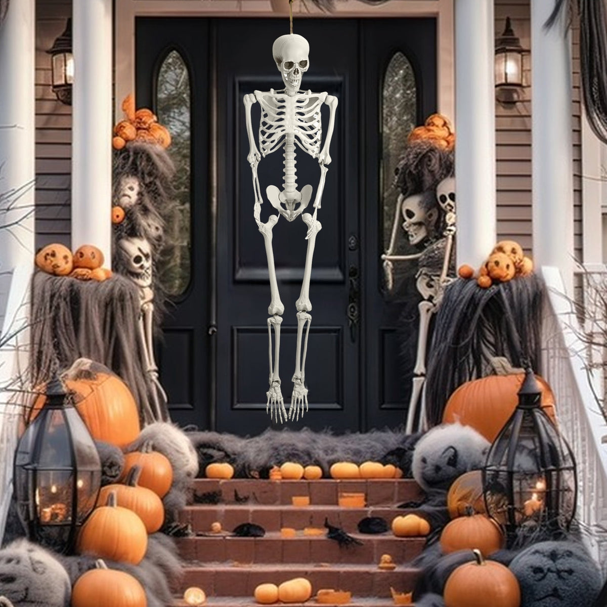 Yedigre 5.4FT HalloweenSkeleton Decor, Movable Joints Realistic Full Body Bones Skeleton Prop, No Light