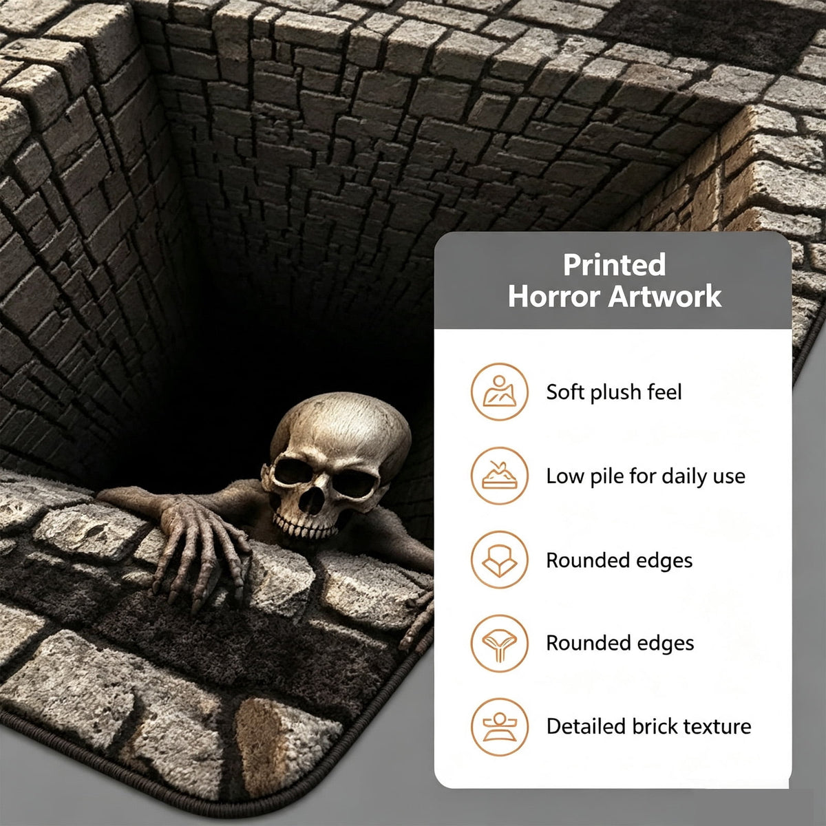 2026 New 3D Hole Rug, Rugs That Look like a Hole, Trap Optical Illusion Bottomless Non-slip Doormat for Door Entrance, Bathroom, Stairs, Playroom, Living Room, Or Area Decoration