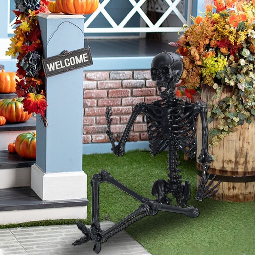 Cixusio 5.4Ft/165cm Halloween Skeleton Full Body Life Size Human Bones with Movable Joints for Indoor Outdoor Haunted House Party Halloween Props Decorations