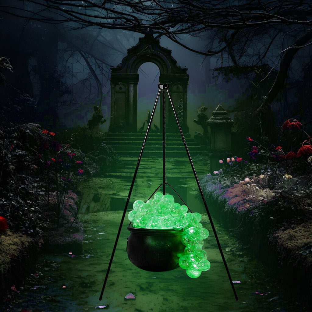 Muecwrye Halloween Decorations Outdoor, Halloween Clearance! Halloween Witches Cauldron on Tripod with Lights, DIY Bubbling Cauldron Set Decor for Home Porch Outside, Halloween Party Supplies