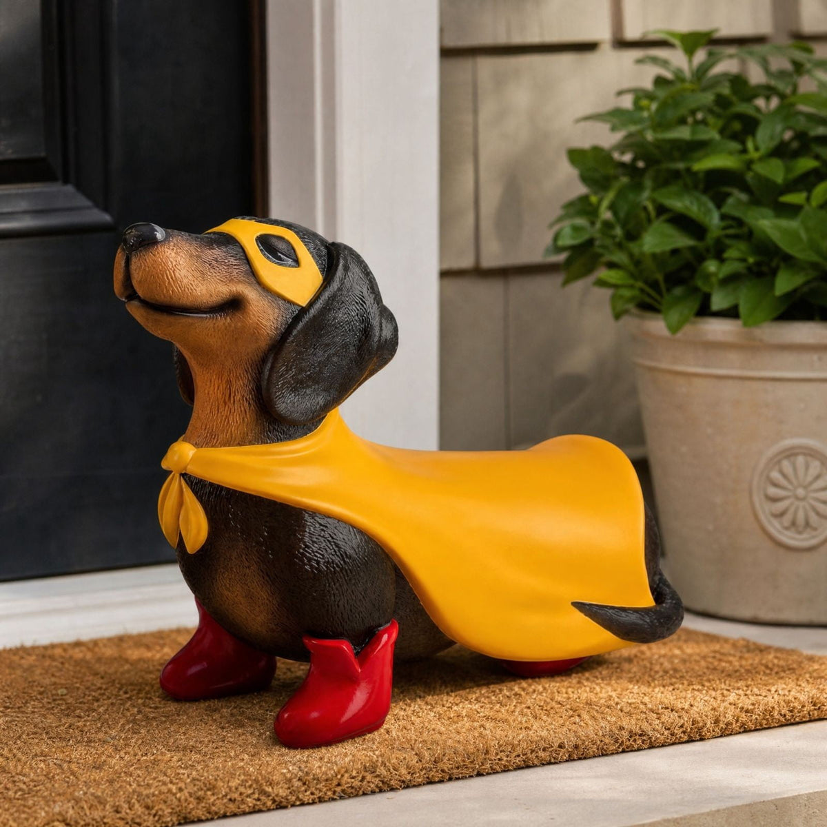 Halloween Light Up Blow Mold Super Hero Dachshund Wiener Dog Statue, Outdoor Indoor Fall Front Porch Lawn Decoration, Pet Lover Gift