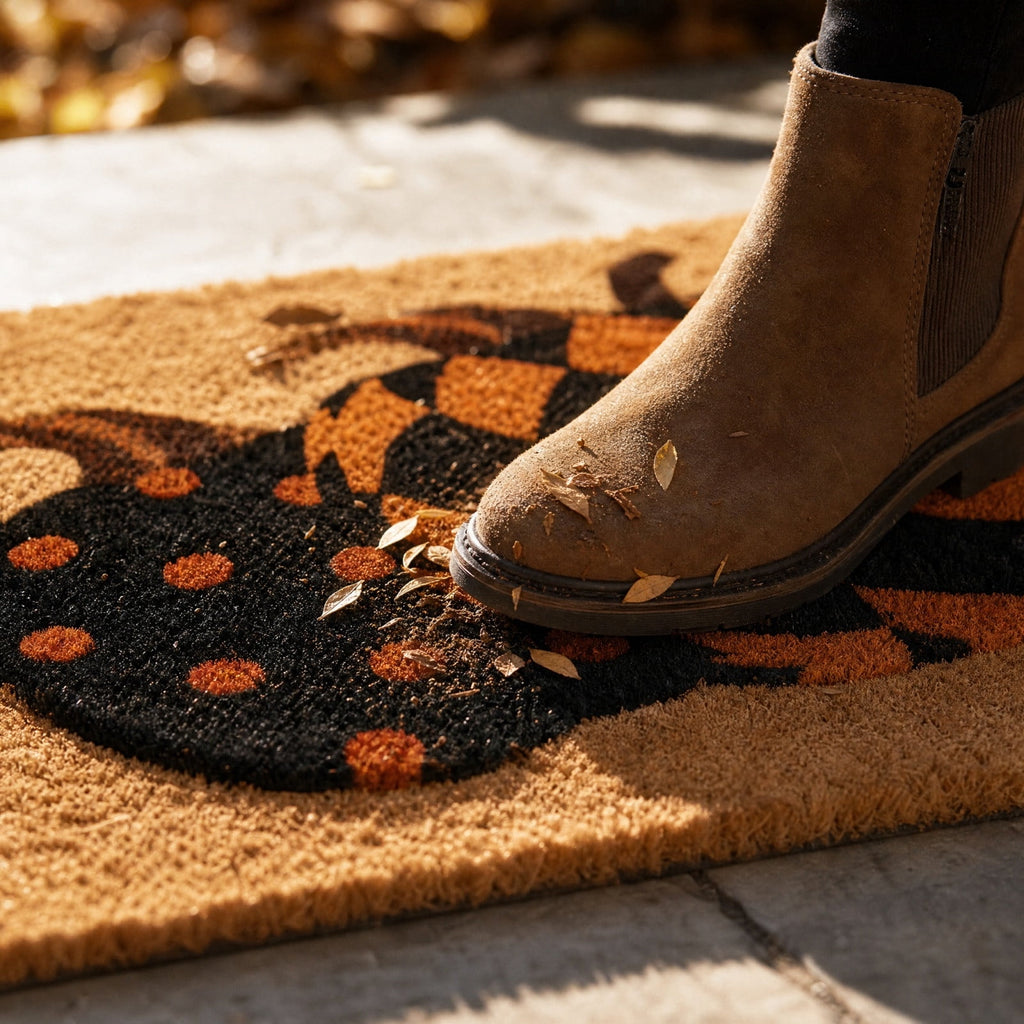 sruoe Fall Door Mat Non-Slip Durable Halloween Decor, Halloween Door Mats for Outdoor with Rubber Backing, Porch Patio Entryway, Easy Clean Absorbent Low-Profile Fade-Resistant.