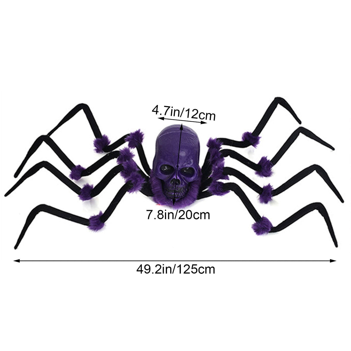 MMJ Halloween Decorations Electric Crawling Spider Voice Activated Light Up Animated Horror Prop 25.6in