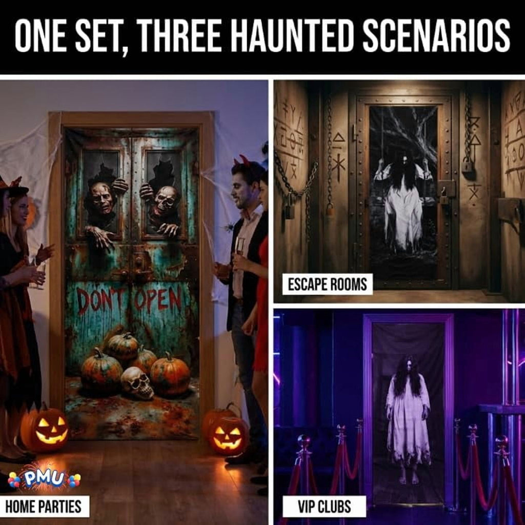 PMU Halloween Bathroom Door Cover, Halloween Decor, Door Decor