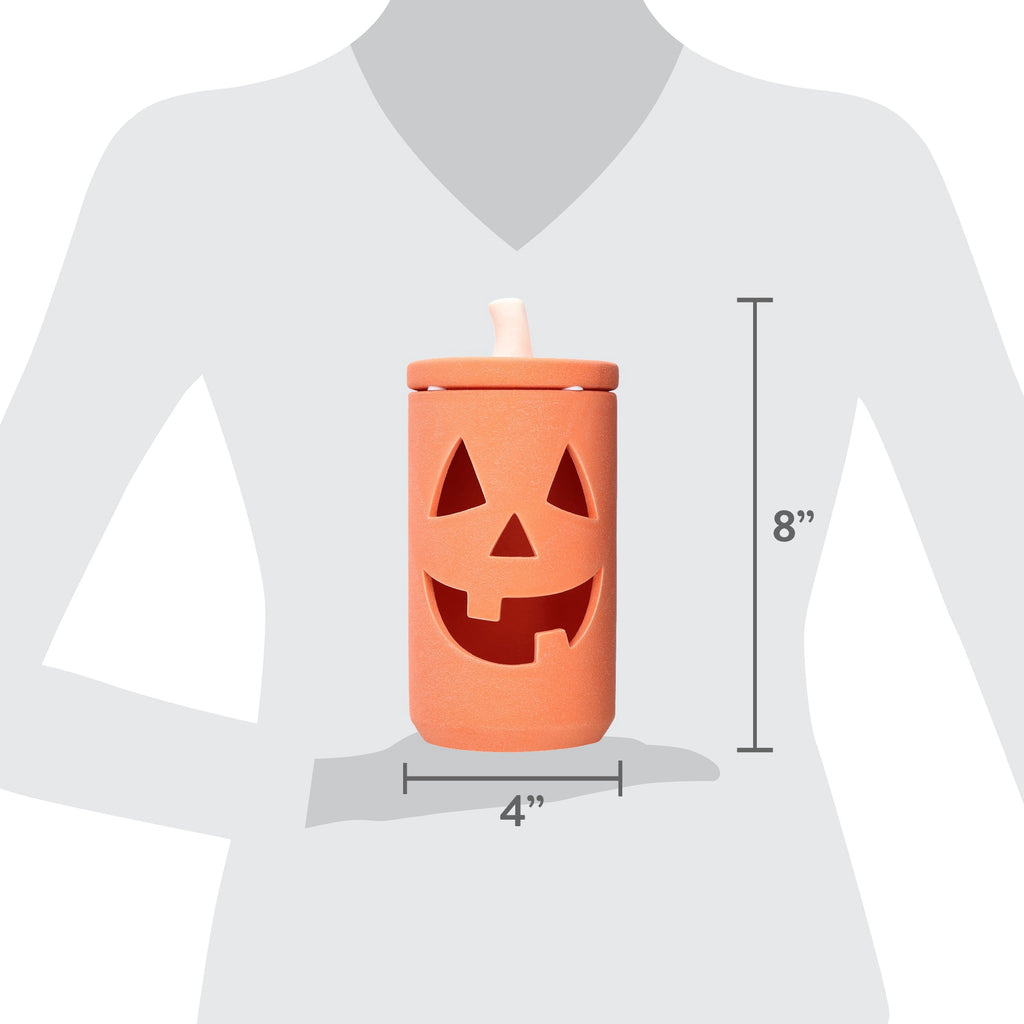 Ceramic Jack-o'-Lantern Jar, Orange, 8", Halloween by Way To Celebrate