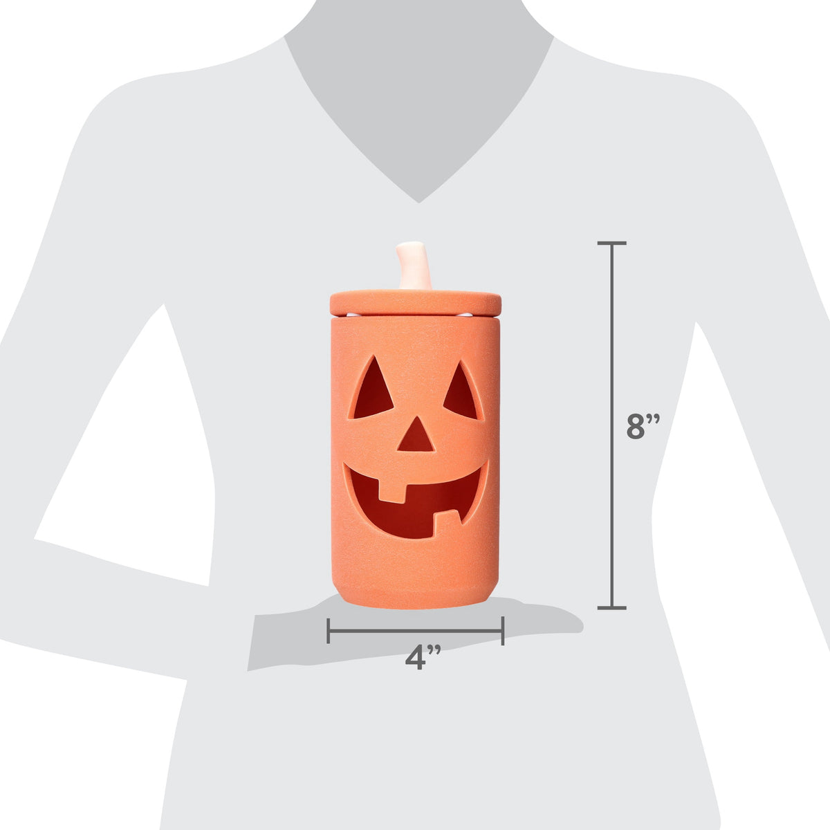 Ceramic Jack-o'-Lantern Jar, Orange, 8", Halloween by Way To Celebrate