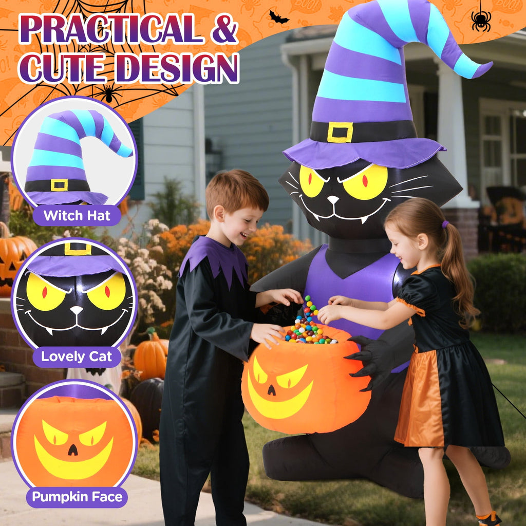 Toiyjofe 8ft Giant Halloween Inflatable Grim Reaper Tree with Pumpkins & LED Lights, Outdoor Skeleton Yard Decoration for Lawn & Haunted House