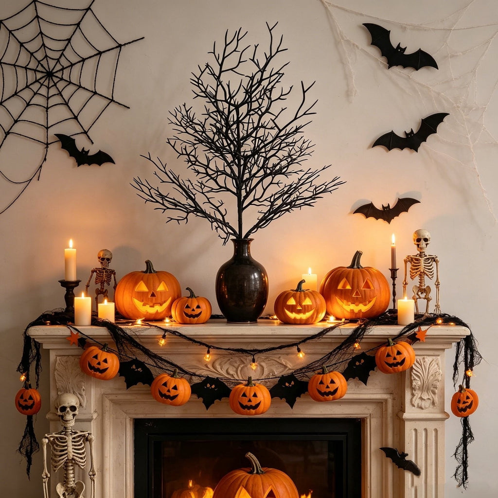 AZXY Black Twig Spooky Tree Bat Cutout Halloween Decor Tree, Outdoor Yard Lawn Porch Indoor Tabletop Halloween Party Gothic Mantel Dark Autumn Harvest Centerpiece Ornament Gift