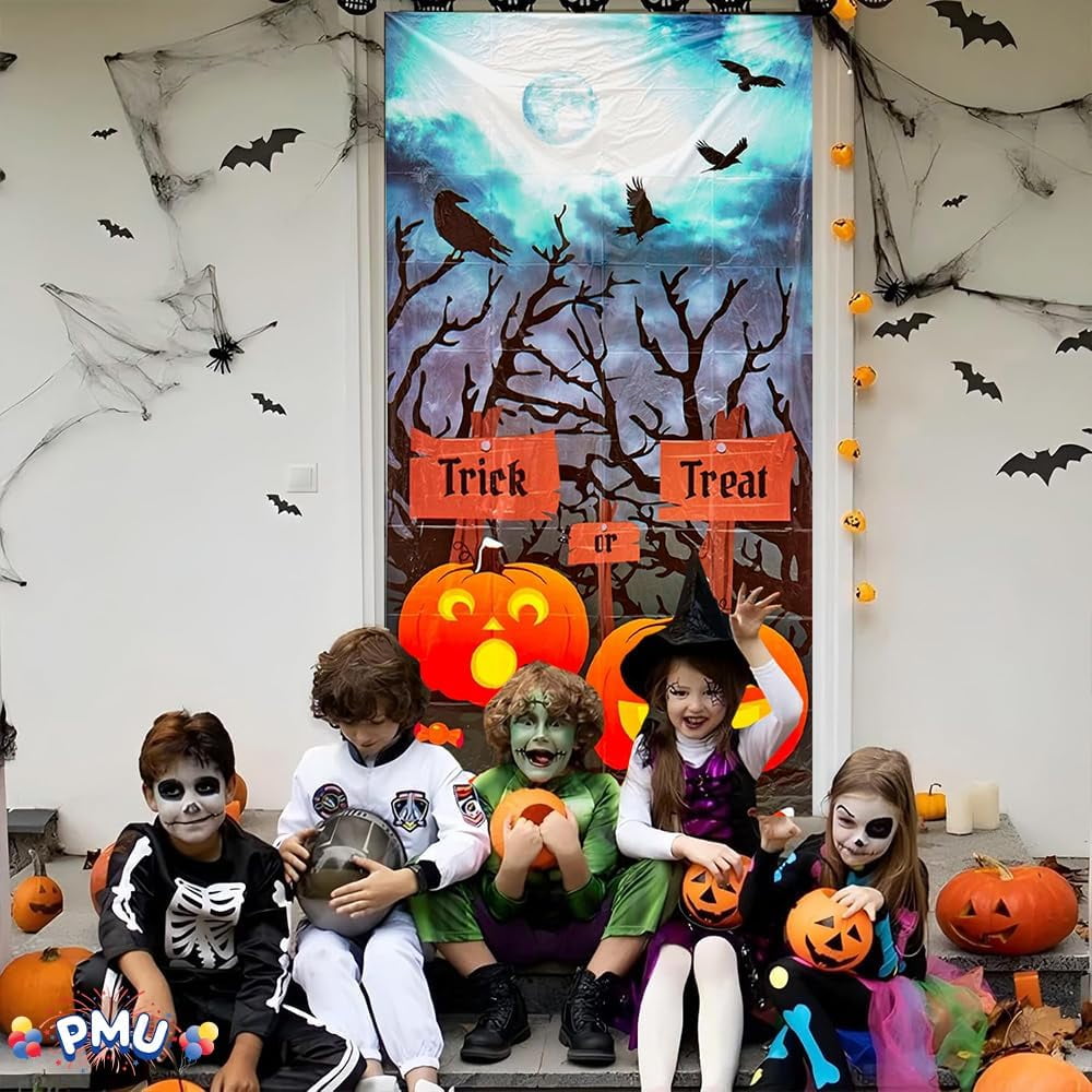PMU Halloween Bathroom Door Cover, Halloween Decor, Door Decor