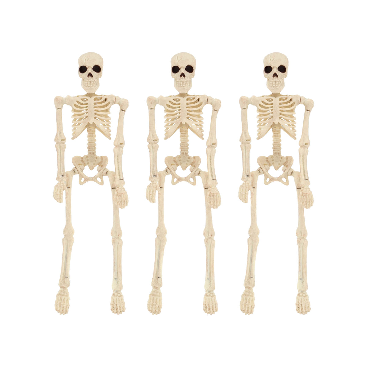 Mini Faux Posable Skeletons, 8", 3 Count, Halloween by Way To Celebrate