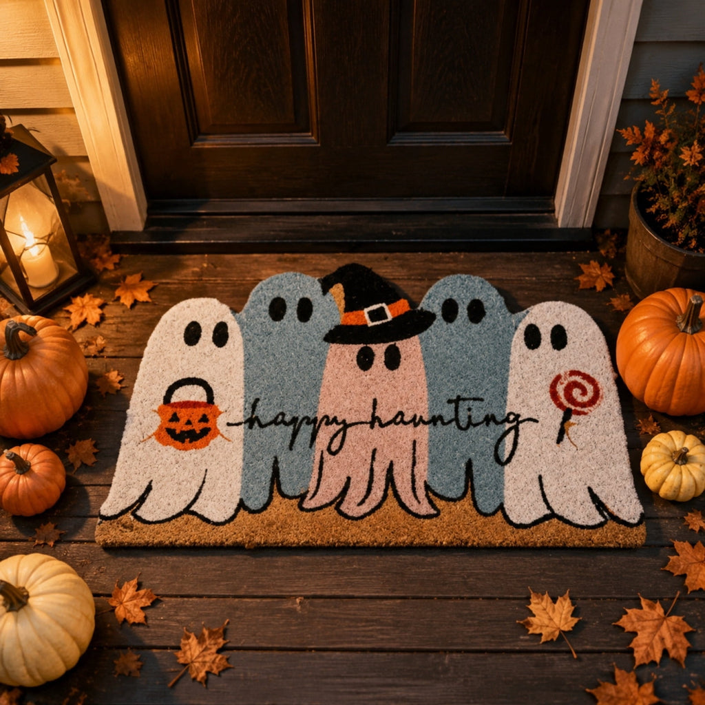 Halloween Pumpkin Doormat, Soft Non-Slip Indoor Outdoor Welcome Rug for Entryway Porch and Front Door