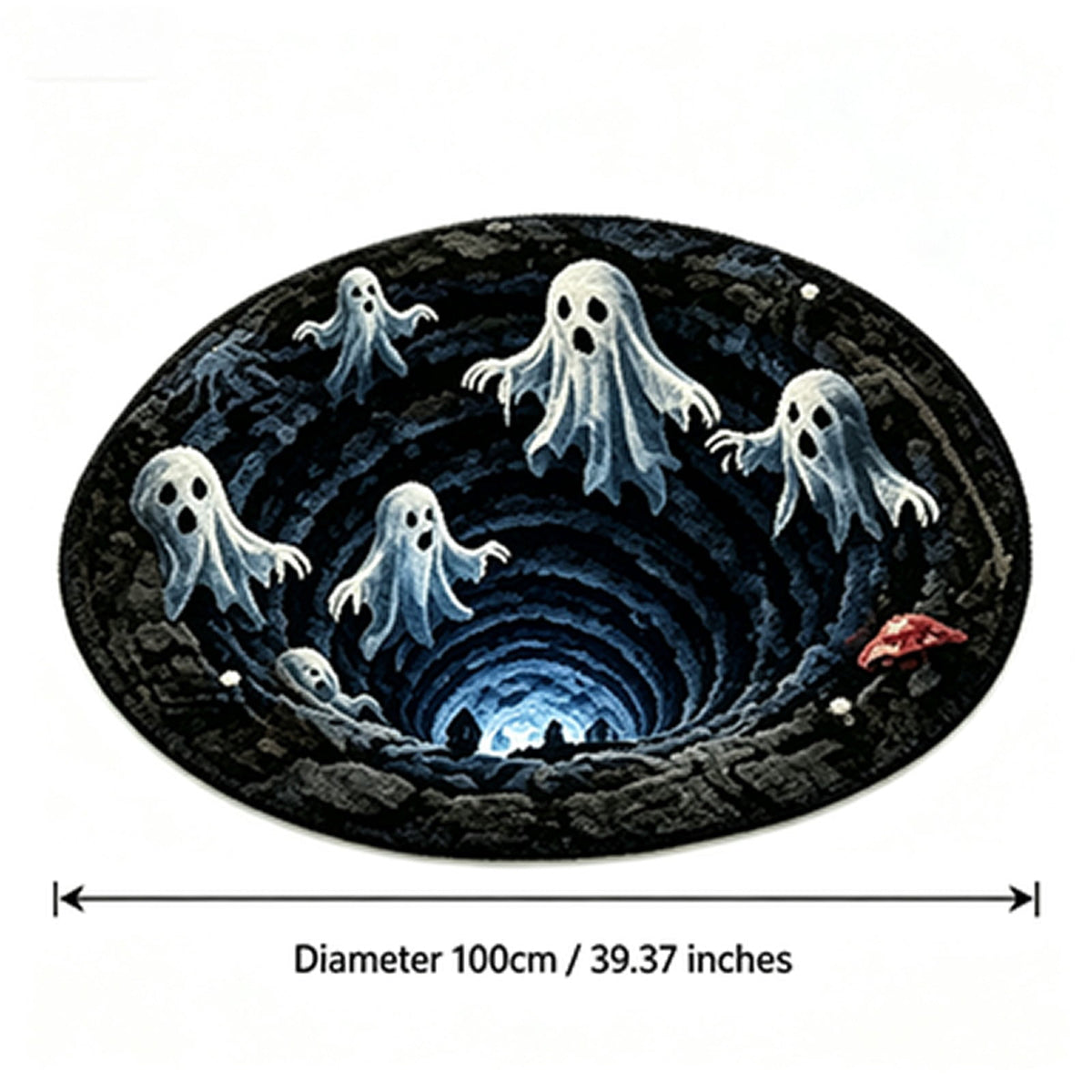 Halloween Dog Door Mat 16x24", Golden Retriever Ghost Pumpkin Welcome Rug for Porch, Halloween Outdoor Decorations