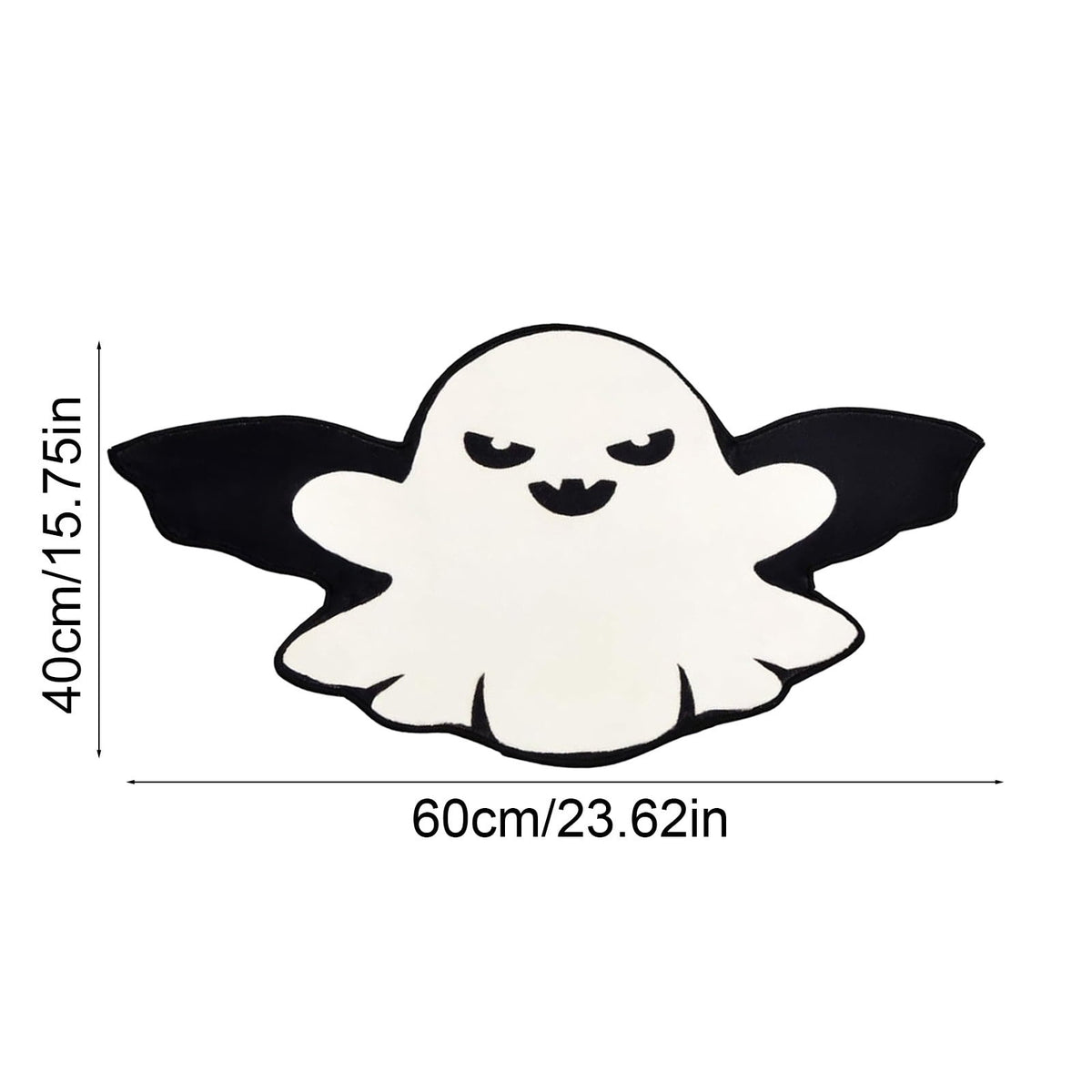 Halloween Decor White Ghost Rug 24x16 inches, Handmade Tufted Fluffy Aesthetic Area Rugs, Cute Soft Cool Non Slip Floor Carpet Bath mat, Living Room, Bathroom, playroom, Kitchen