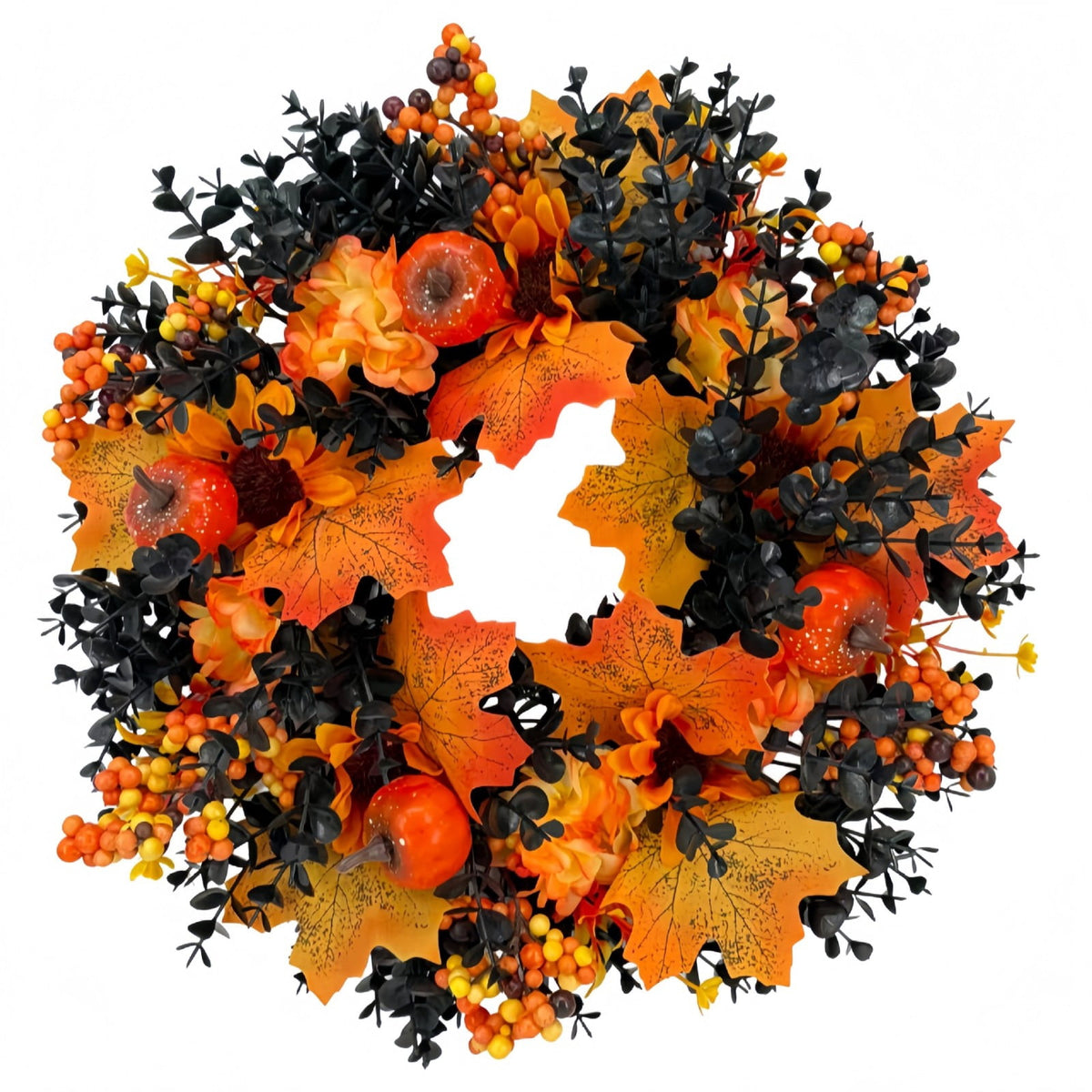 Under $15! Wreaths for front Door Kingtowag Artificial Floral Wreath, Simulation Plant Pastoral Style Door Hanging Decoration Poppy Fruit, Greenery Wreath for Porch, Window, Home, Farmhouse