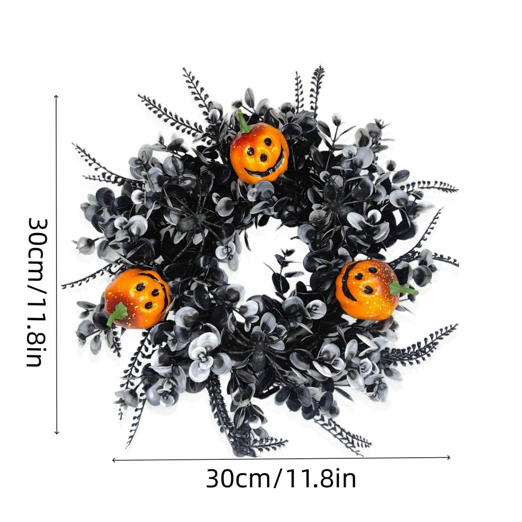 2026 Halloween Indooor Decoration Halloween Wreath Of Withered Branches Door Hanging Holiday Window Display Party Decoration Artificial Pumpkin Garland Wreath Wall Hanging