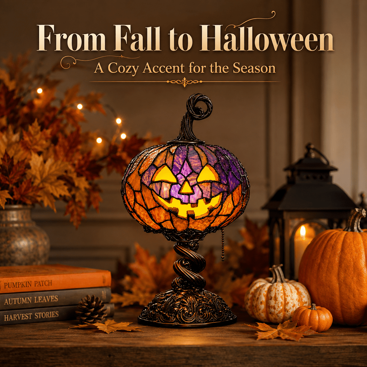 Diceymbol 11.81 Inch Halloween Ghost Night Light, Witch Hat Ghost Lamp with Jack O Lantern, Halloween Decorations Indoor for Table Mantel Party Decor
