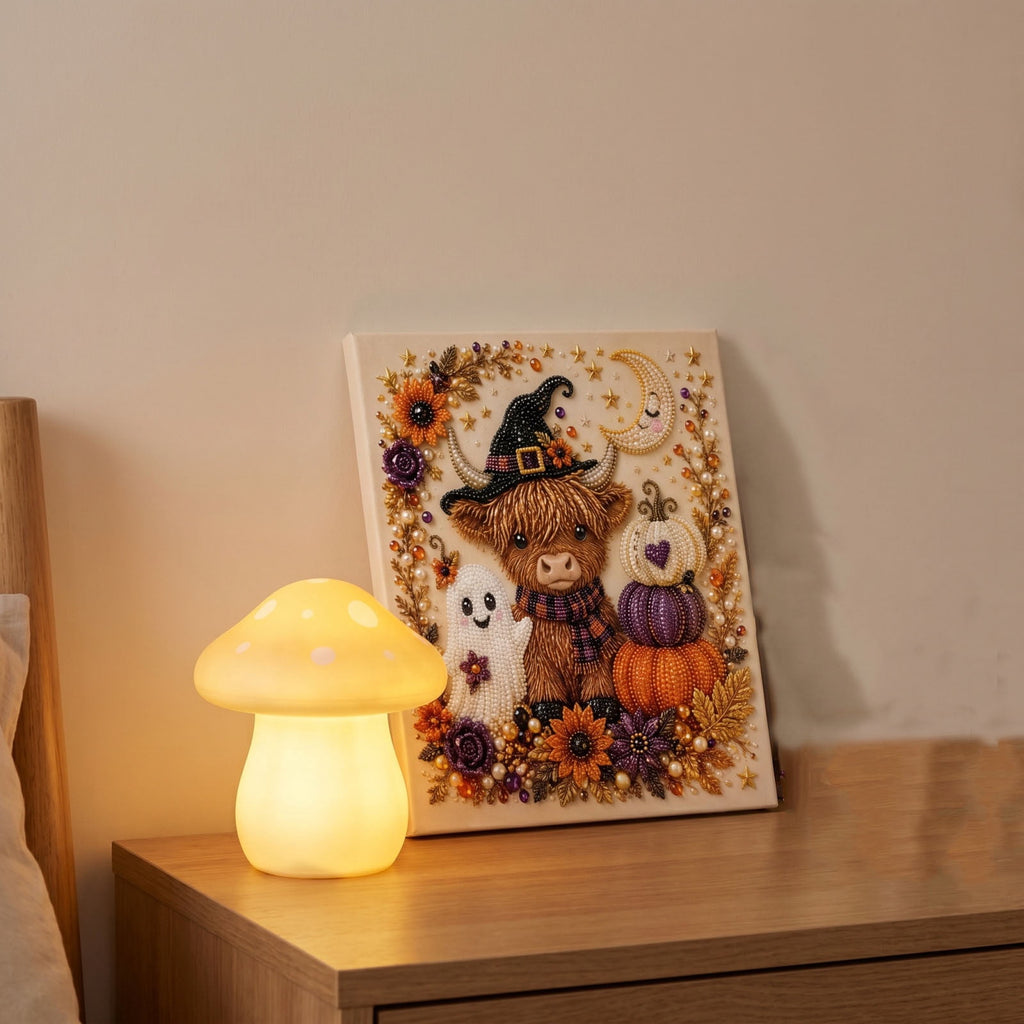 SCNOR Vintage Stained Glass Pumpkin Table Lamp, USB Powered Jack O Lantern Night Light for Halloween Fall Mantel Decor