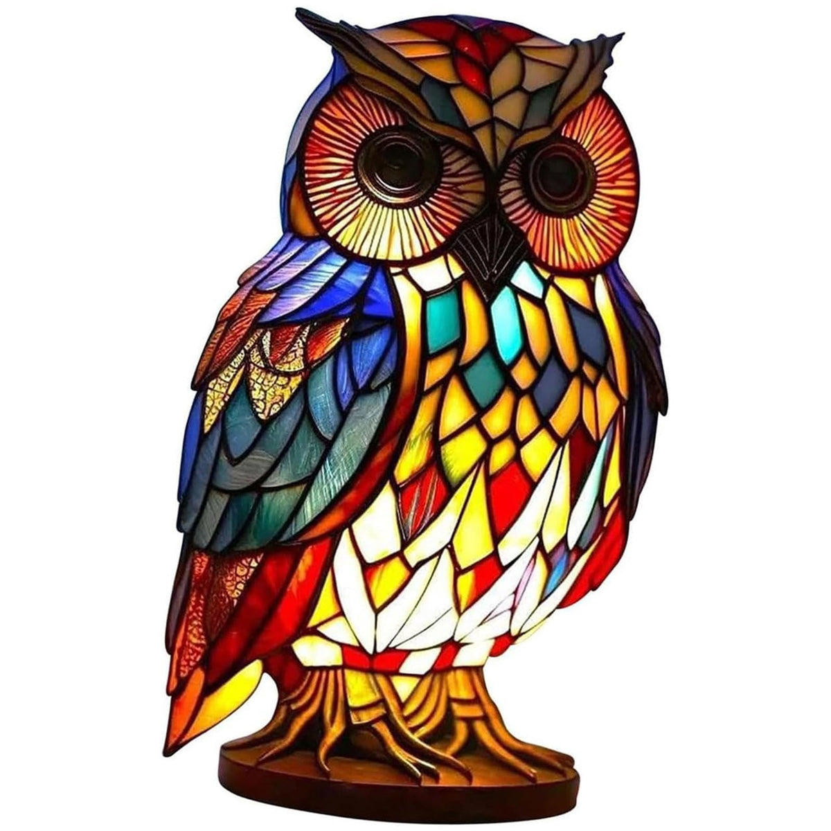 Sruoe Resin Owl Vintage Table Lamp, Decorative Animal Night Light for Bedroom Office Indoor Home Year Round Decor