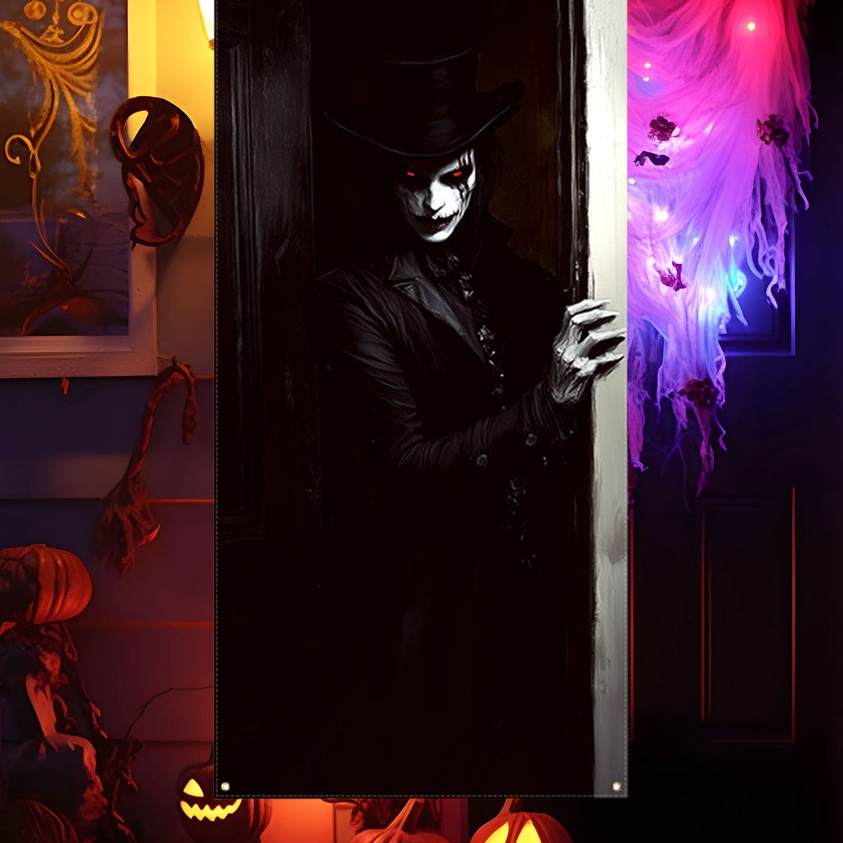 DAMAI Halloween Door Hanging Curtain Party Festival Scene Layout Supplies Decorative Porch Hanging Cloth