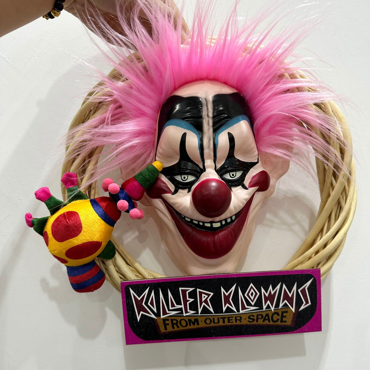 Halloween Clown Wreaths Decorative Door Halloween Wreath Hanging Pende Party Decoration Props 3D Glowing Wreath