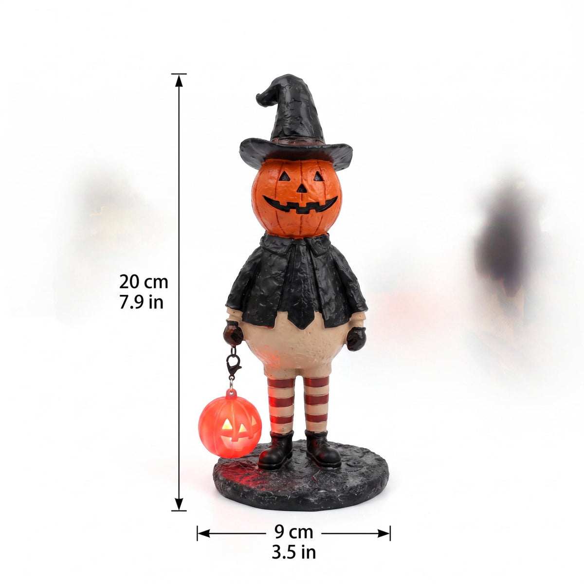 LED Lighted Blow Mold Holiday Figurine Vintage Style Glowing Character Ornament for Halloween Indoor Winter Home Decoration, 12 Inch