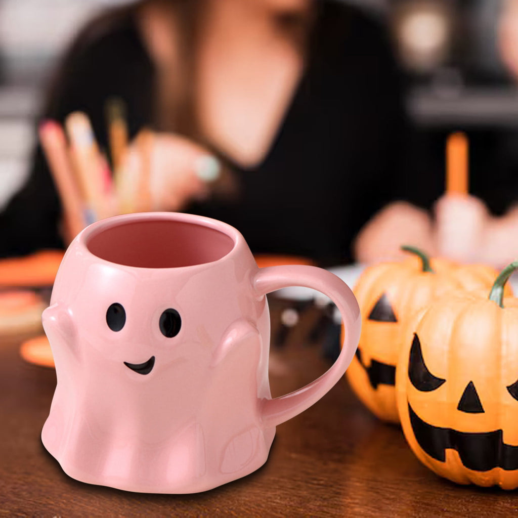 AuroraX Halloween Ghost Decor Outdoor Halloween Decoration Courtyard Tabletop Desktop Haunted Halloween Decoration for Yard Garden Pink