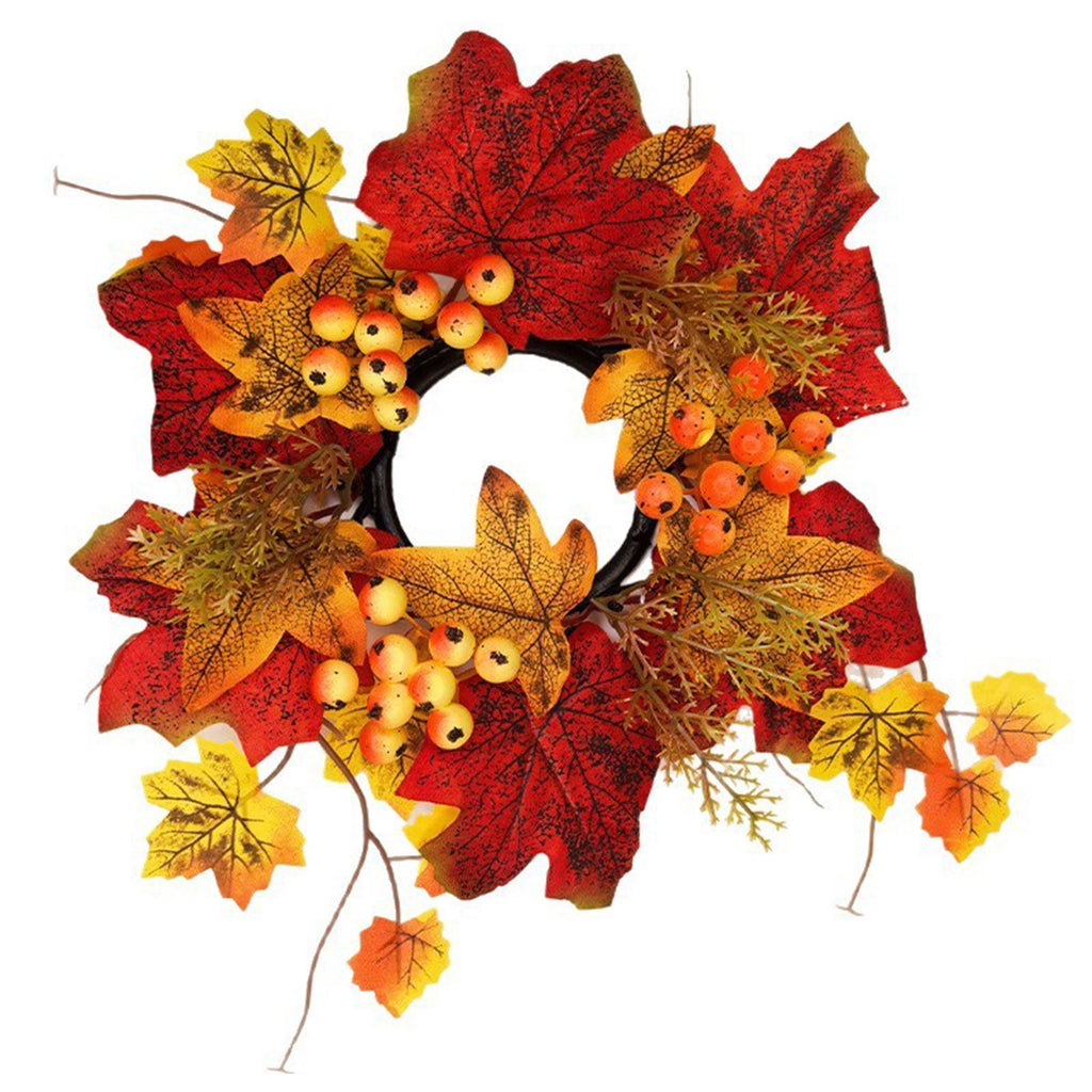Small Fall Gradient Wreath for Front Door, Multicolor Artificial Autumn Wreaths Thanksgiving Decor for Home, Fall Halloween Decorations, Outdoor Indoor Farmhouse Wall Decor Year Round, E