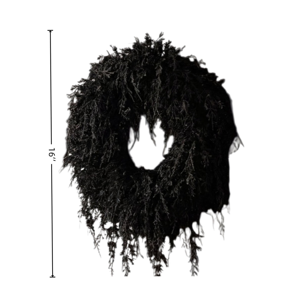Black Halloween Wreath for Front Door, 16 Inch Twig Wreath with Velvet Bow, Gothic Fall Farmhouse Decorative Wreath for Porch Mantel Entryway Home Decor