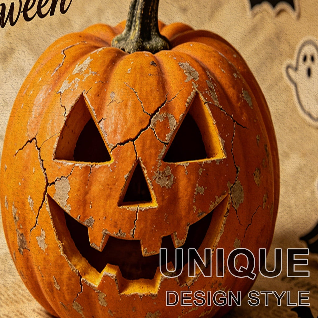 YIMEIS Halloween Pumpkin Lanterns Multi-purpose 1-Piece Flannel Mat and Kitchen Rugs,Soft Non-slip for Home Bedroom Bathroom
