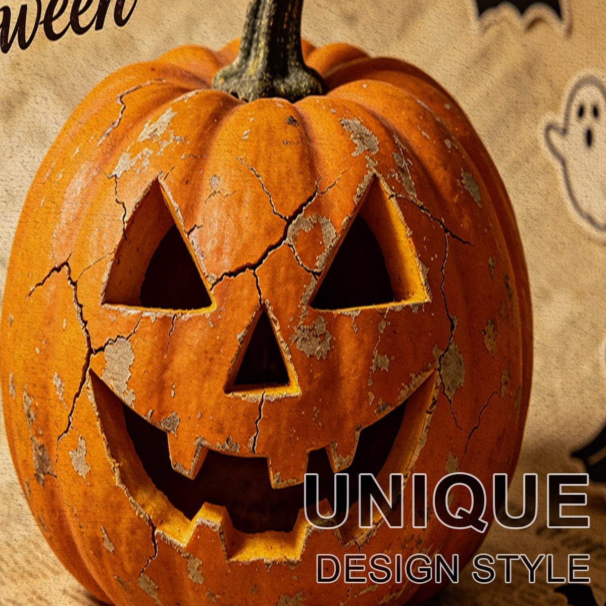 YIMEIS Halloween Pumpkin Lanterns Multi-purpose 1-Piece Flannel Mat and Kitchen Rugs,Soft Non-slip for Home Bedroom Bathroom