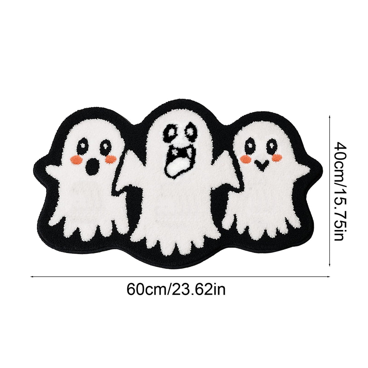BingTong Cartoon Ghost Themed Fall Welcome Mat,Variety Spooky Adorable Ghost Shape Entryway Rug,Weather Resistant Low Profile Door Mat for Home Apartment Cafe Halloween Decoration Ghost F