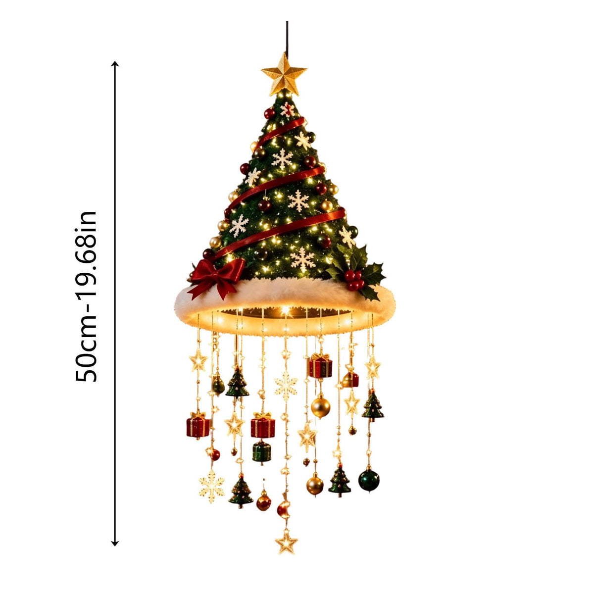Stijggn Witch Hat Lights Halloween Glowing Lights, Waterproof Hanging Witch Hat Decorations, Warm Light Festival Ornaments for Indoor Outdoor Yard Garden Party Halloween Decor