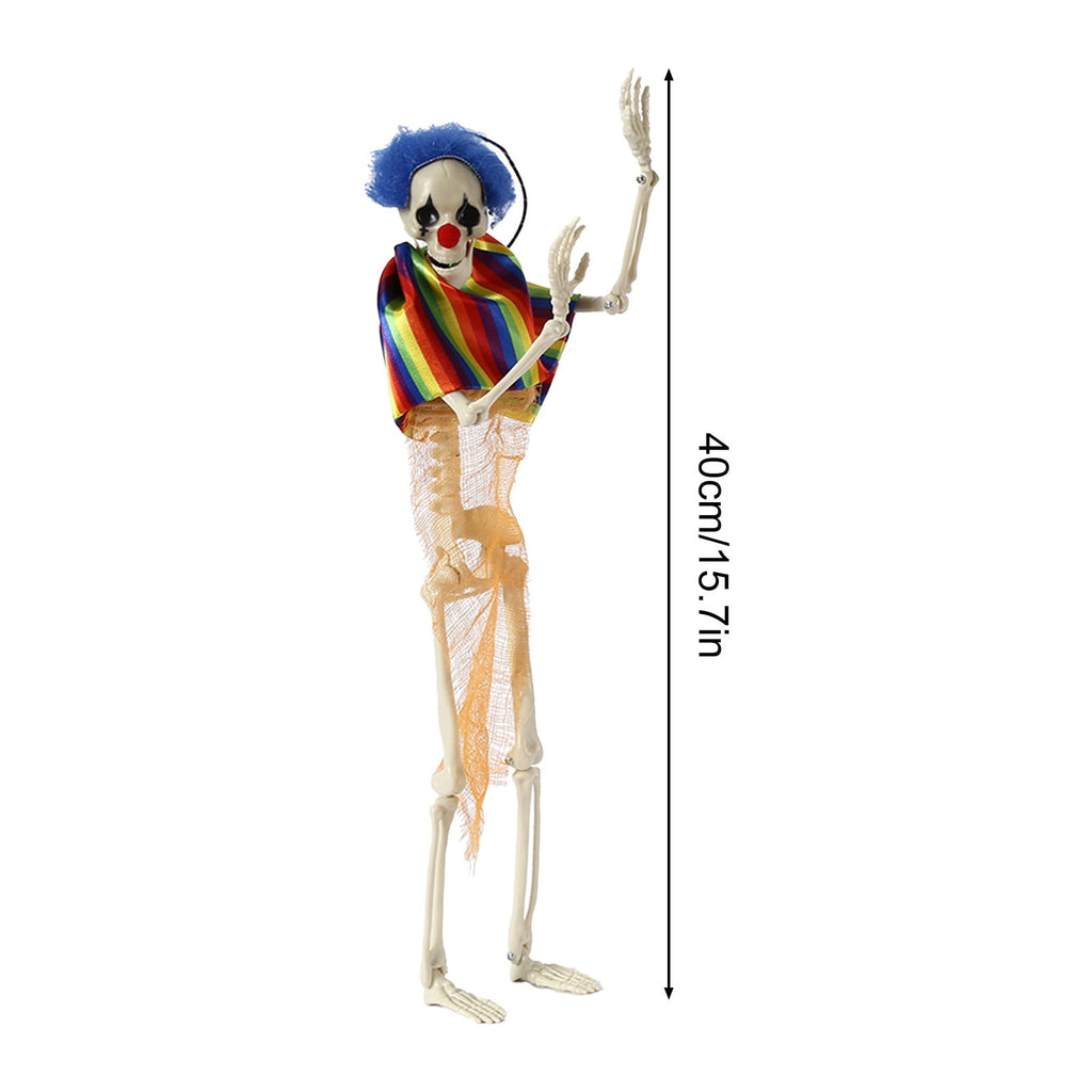 JHyouerji Life Size Posable Joint Plastic Human Skeleton Prop,Red Weatherproof Disassemble Spooky Decor for Yard Haunted House Halloween Party Scene Layout