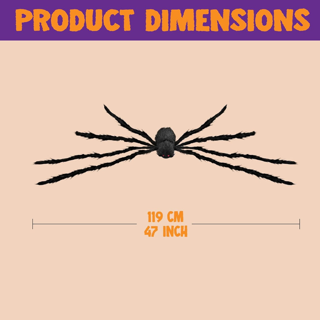 Joyfy 6 Packs Colorful Hairy Giant Spiders Halloween Decorations Outdoor,Multi-Size Outdoor Halloween Spider Decorations for Yard Lawn & Patio (30", 30", 20", 20", 12", 12")