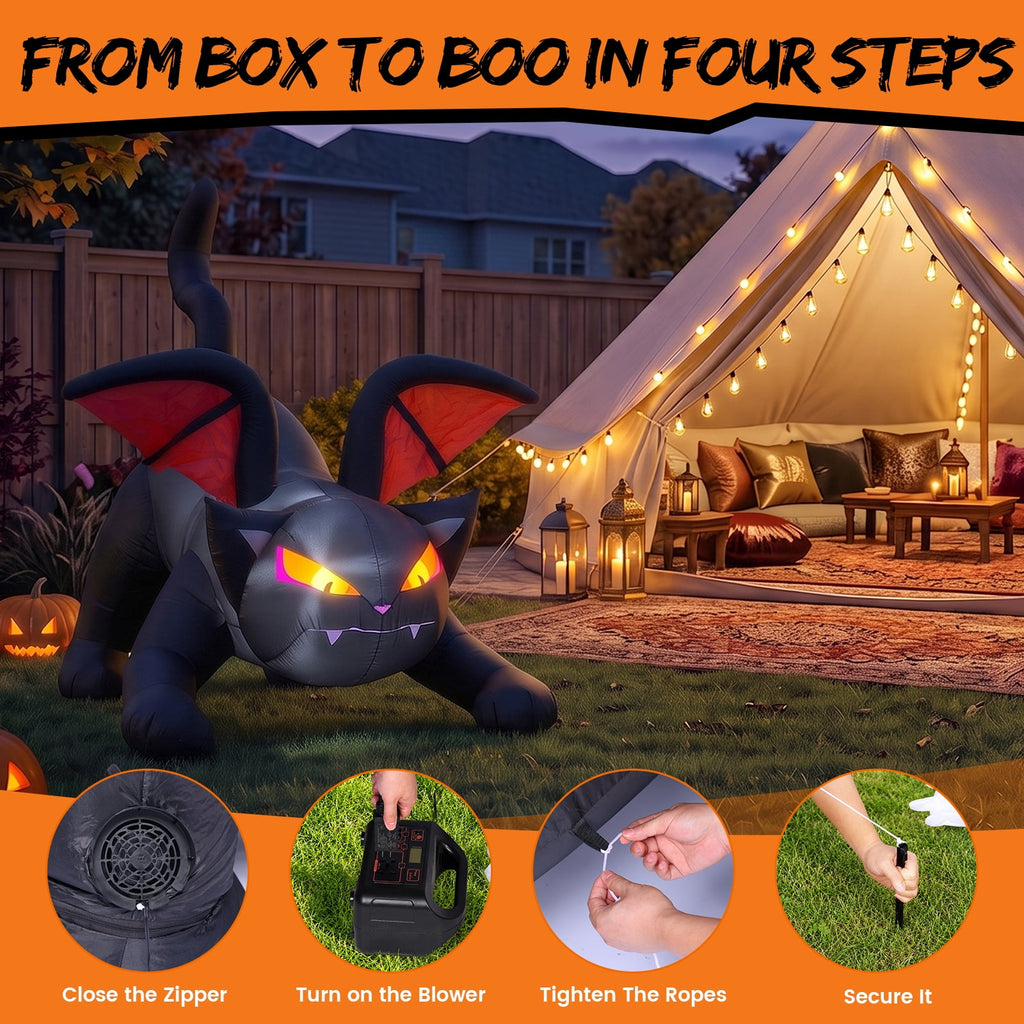 6FT Halloween Inflatable Ghost Pumpkin Decorations with LED Lights, 3 Ghosts Inflatable Yard Decorations for Outdoor Lawn Garden Porch Indoor Party Decorations