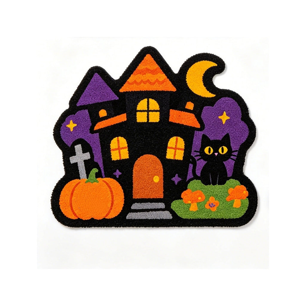 Halloween Door Mat Pumpkin Shaped Non-Absorbent Skidproof Mat 15.75x23.62in Polyester Skidproof & Weather Resistant for Front Door Porch Indoor Outdoor Halloween Door Mat by MPOISVA
