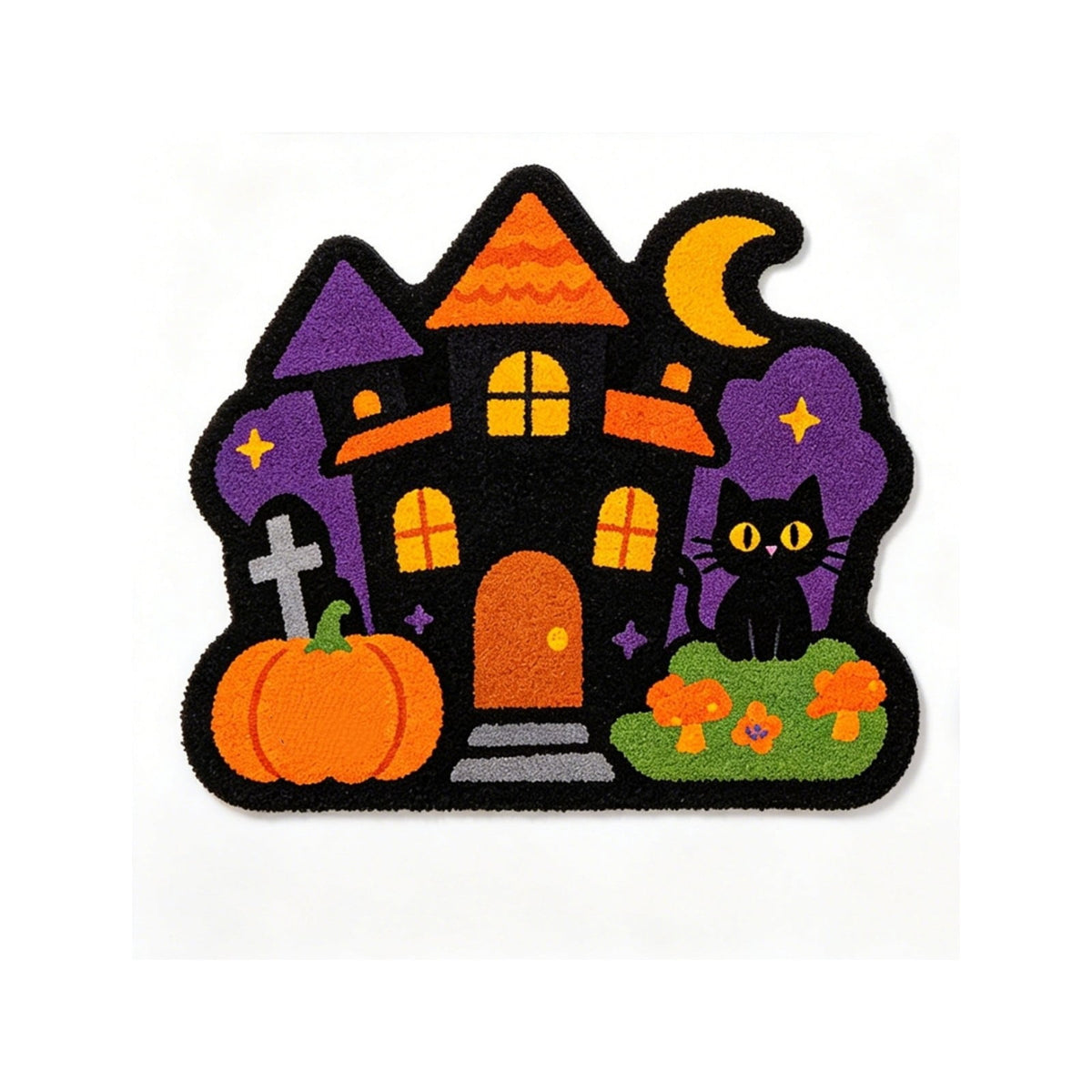 Halloween Door Mat Pumpkin Shaped Non-Absorbent Skidproof Mat 15.75x23.62in Polyester Skidproof & Weather Resistant for Front Door Porch Indoor Outdoor Halloween Door Mat by MPOISVA