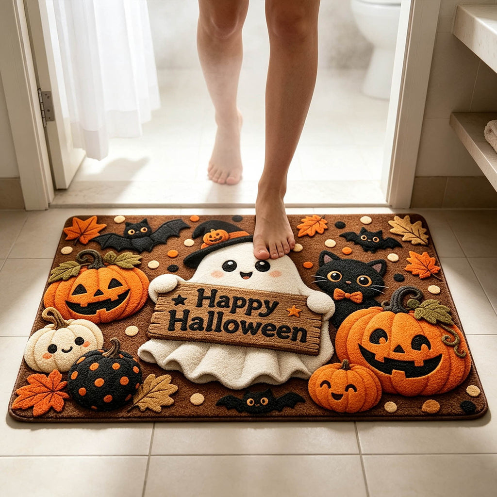 Halloween Kitchen Mat Halloween Printed Carpet Non-slip Entry Door Entry Mat Absorbent Bathroom Kitchen Entryway Mat 40*60cm