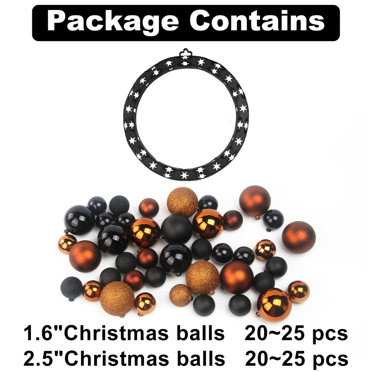 DUNCHATY Halloween Ball Garland Wreath, 14 Inch - Spooky Decor for Parties, Events, Gifts - Door Window Wall