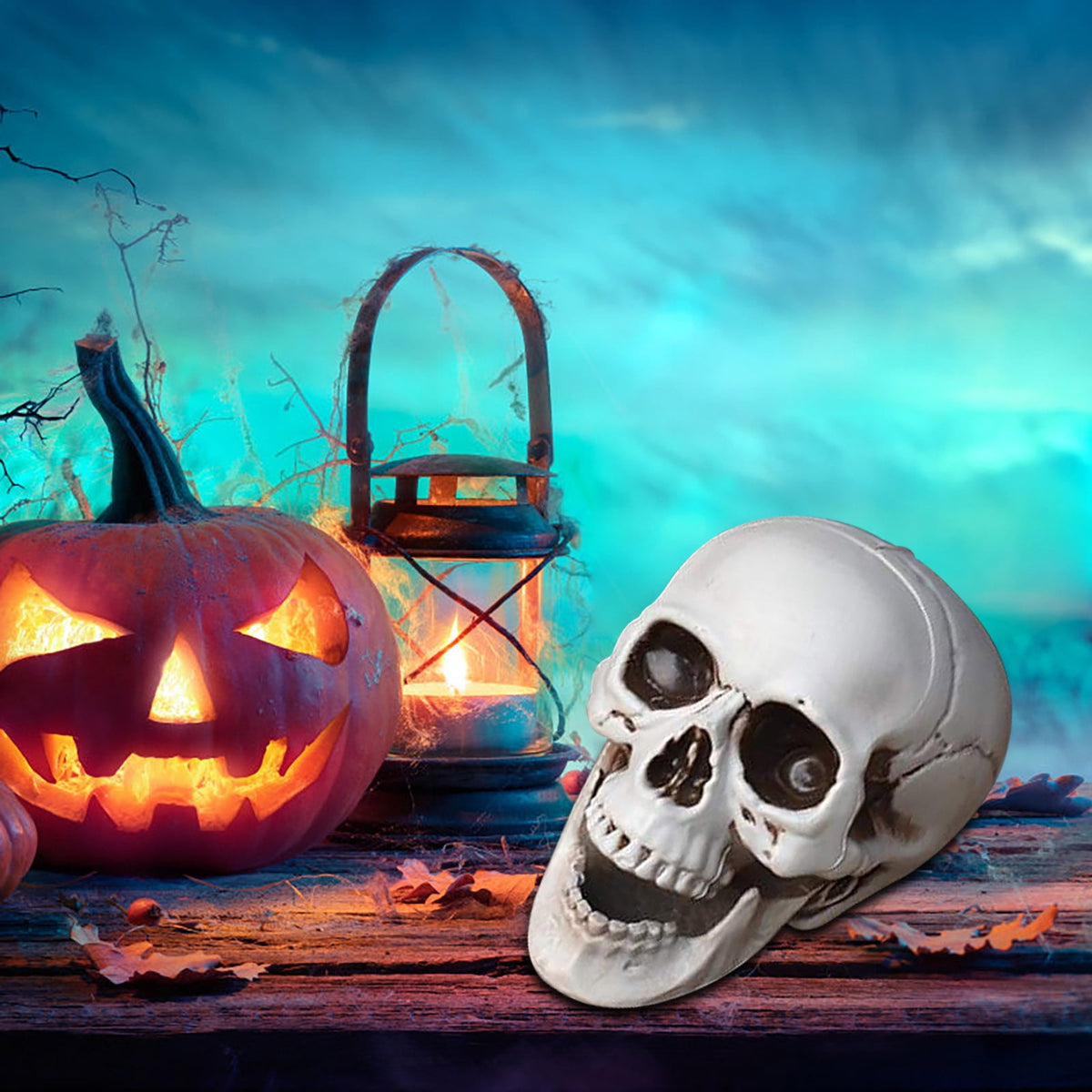 Darzheoy Halloween Skulls Halloween Skeletons Realistic Fake Simulation Human Skull Head Model Halloween Prop Realistic Mini Skeleton Spooky Halloween Decoration
