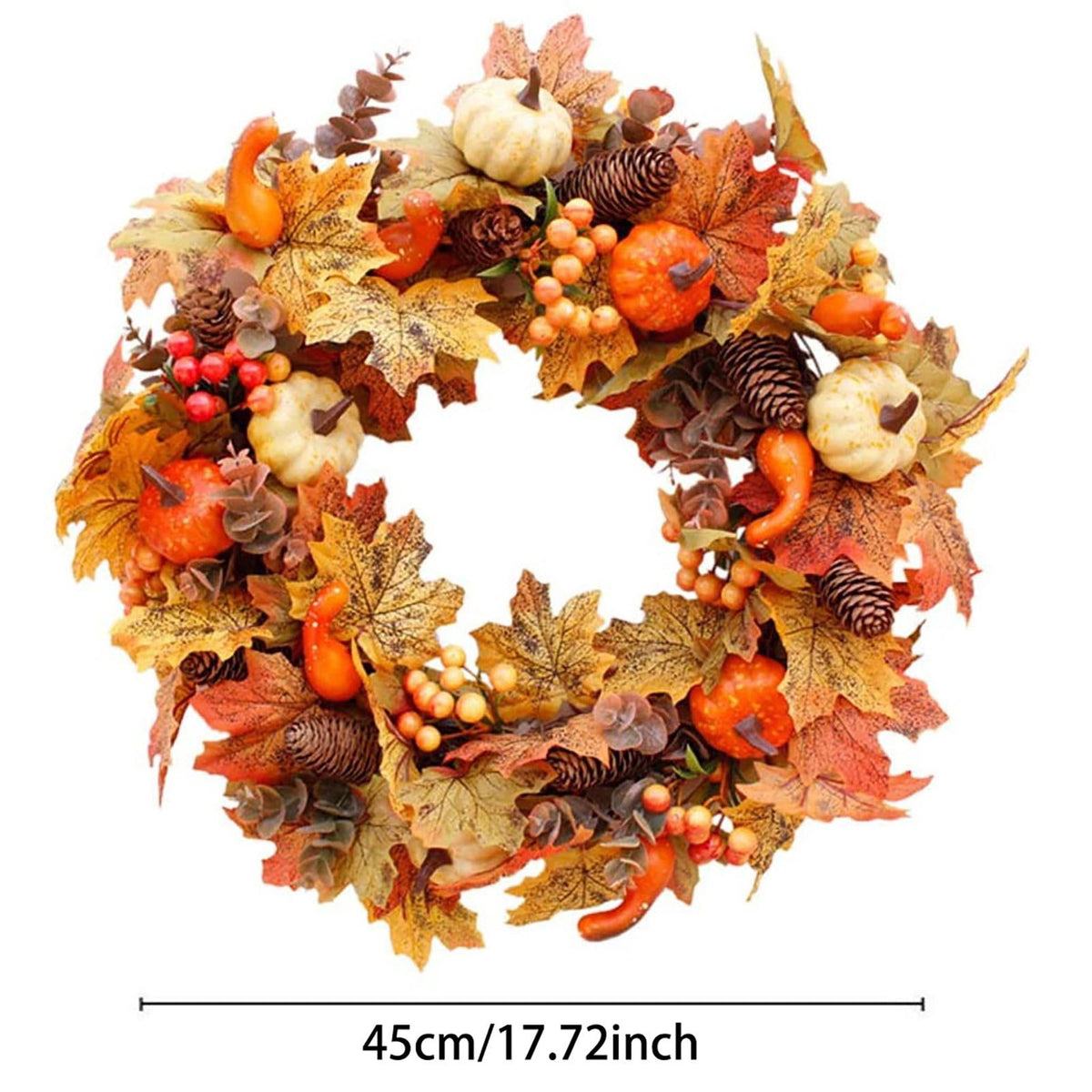Fall Wreaths for Front Door, Farmhouse Autumn Wreath with Pumpkin Decorations, Fall Door Wreath Outdoor Indoor Thanksgiving Harvest Fall Decor