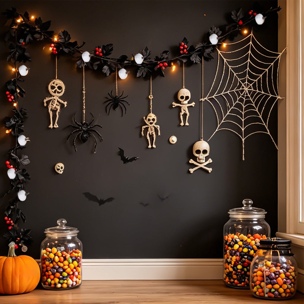 CuiLiyq Halloween Tinsel Garland, 78.7 Inch Black Purple Silver Foil with Bats and Ghosts, Party Decor for Mantel, Staircase, Doorway