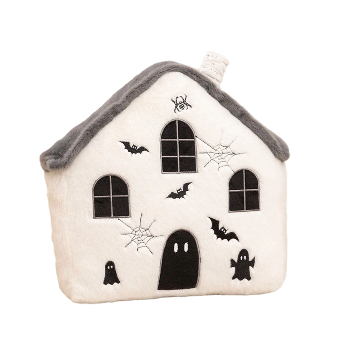 Cute Reading Ghost Plush Throw Pillow, Halloween Book & Pumpkin Bucket Ghost Stuffed Cushion, Spooky Season Decorative Pillow, for Sofa, Bedroom, Party Decor