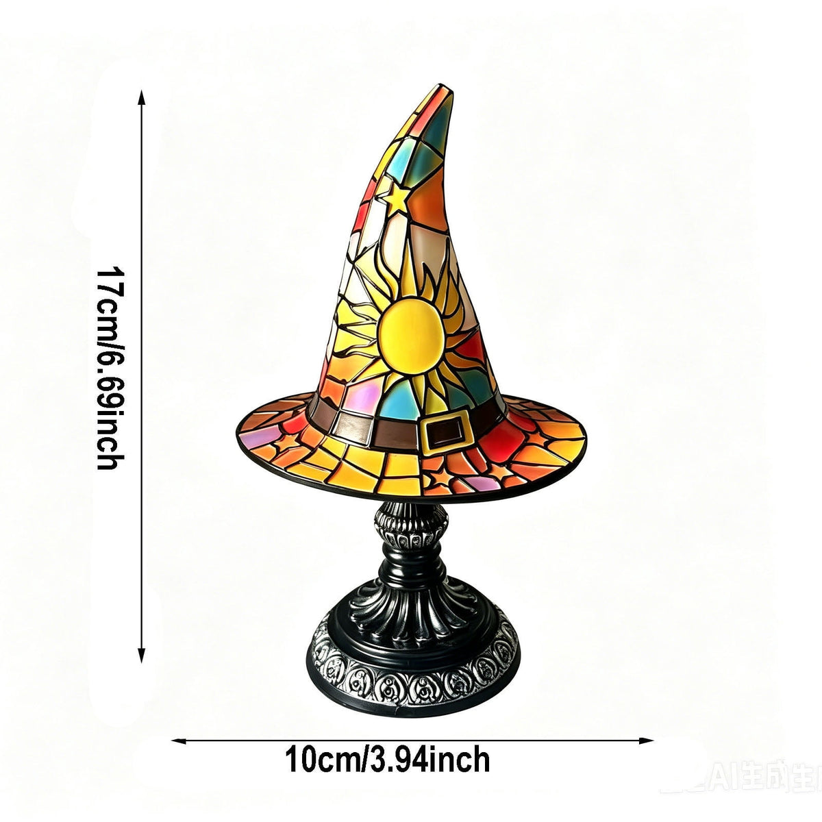 Clearance Witch Hat Lamp, Halloween Nigh Light Handcrafted Retro Resin Witch Hat Light, Usb Powered, Gothic Halloween Decorations for Bedroom