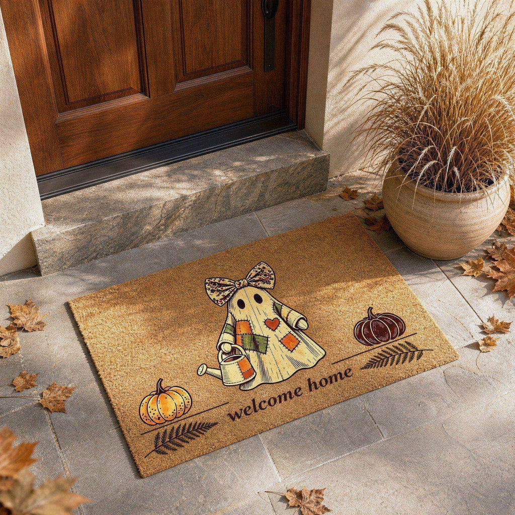 Fllostpr Halloween Pumpkin Doormat 24x16 Inch, Vintage Brown-o'-Lantern Rug Soft Non-Slip Washable Holiday Decorations for Front Door Entryway Kitchen