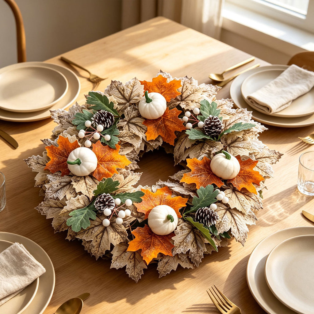 Fall Wreaths for Front Door, Farmhouse Autumn Wreath with Pumpkin Decorations, Fall Door Wreath Outdoor Indoor Thanksgiving Harvest Fall Decor