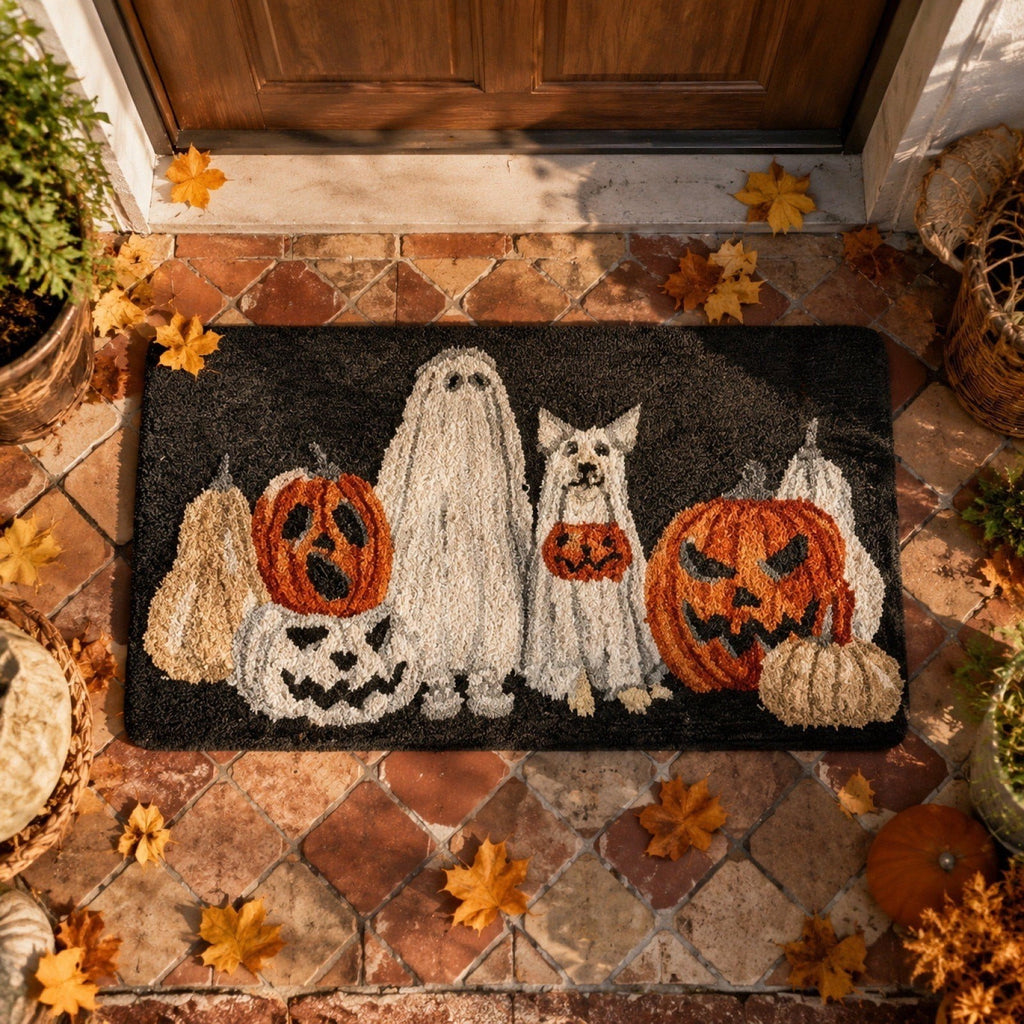 Halloween Pumpkin Doormat, Soft Non-Slip Indoor Outdoor Welcome Rug for Entryway Porch and Front Door